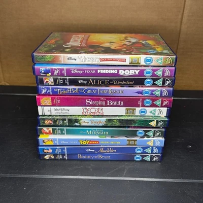 Disney 11x DVD Bundle including Beauty & The Beast, Little Mermaid & Aladdin - Image 1 of 2