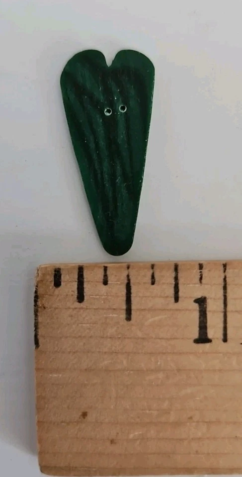 Just Another Button Company LARGE GREEN VELVET HEART Polymer Clay Cross-Stitch - Image 1 of 1