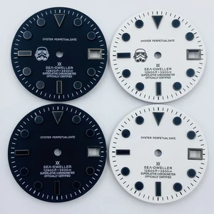 28,5 mm Metallic Matt Uhr Zifferblatt Grün Leuchtdatum für Nh35 Nh36 Uhrwerk - Bild 1 von 9