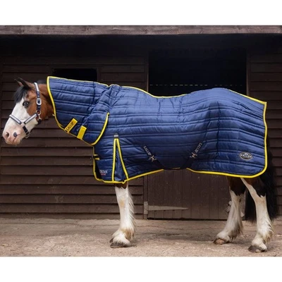 GALLOP EQUESTRIAN Galopp 200g Stalldecke Kombi Full Neck Navy/Gelb