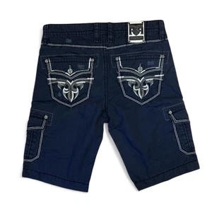 ROCK REVIVAL SHORTS MENS SIZE 36 BLUE DISTRESSED  - Picture 1 of 7