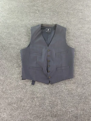 J Crew Vest Mens Large Blue Wool Solid Luxury Designer Premium Button Waistcoat - Image 1 of 4