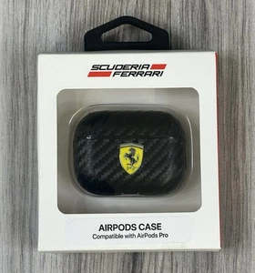 Schuderia Ferrari AirPods Pro Schwarz Case PU Lederhülle mit, Brandneu - Bild 1 von 3