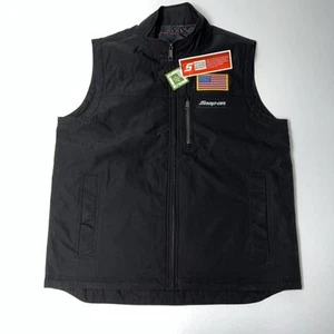 Snap On Shield Waterproof Vest Mens Size Large Black USA Flag Patch New - Picture 1 of 7