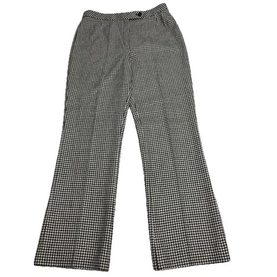 AKRIS PUNTO Houndstooth Wool Pants Black, Beige Unlined, Made In Italy Size: 6 - Image 1 of 4