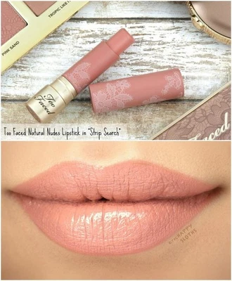 Too Faced Natural Nudes Lipstick STRIP SEARCH 0.12 oz Full Size NIB RARE - Image 1 of 4