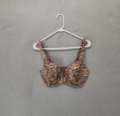 Sujetador Ambrielle para mujer 36DD marrón estampado animal cobertura completa súper suave con aros Foto 1 de 4