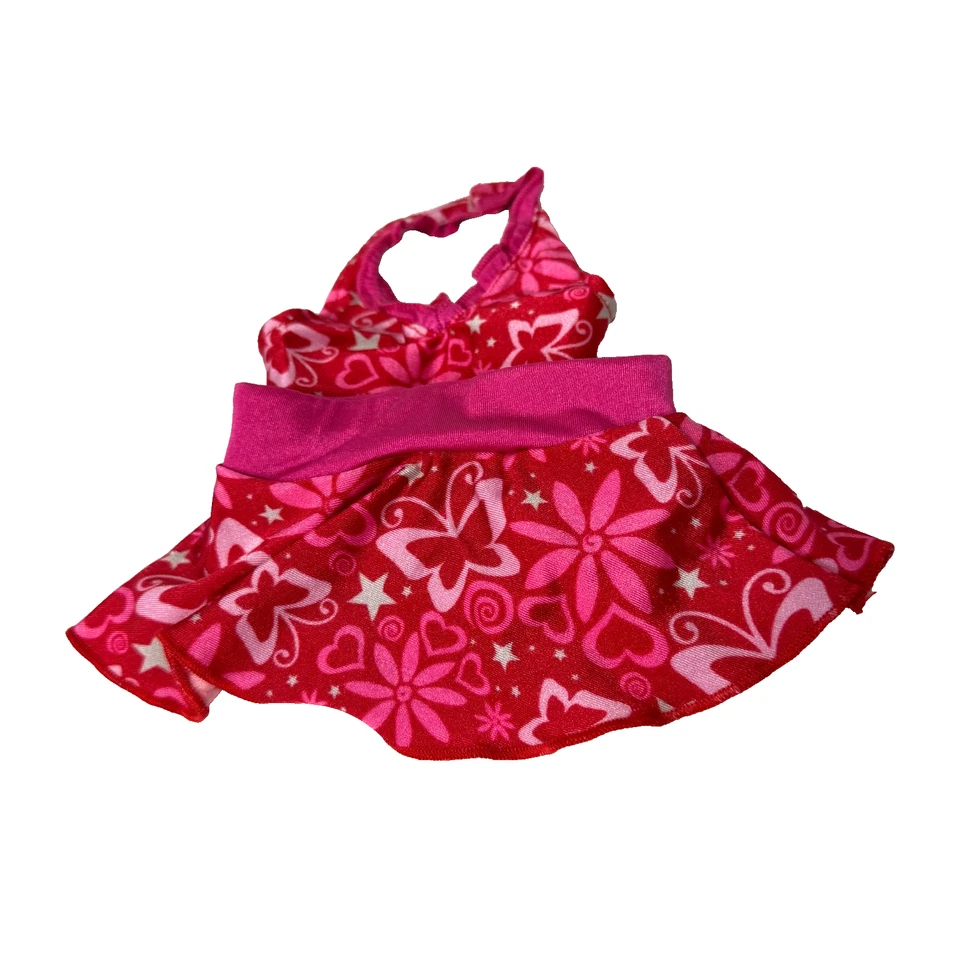 Traje de baño Tankini American Girl Doll rosa mariposa traje de verano retirado rojo Foto 1 de 1