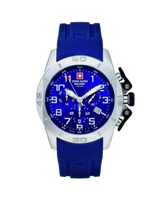 SWISS ALPINE MILITAR Hombres Analógico Cuarzo Informal Reloj Vestido Clásico Esfera Azul Reloj Foto 1 de 4
