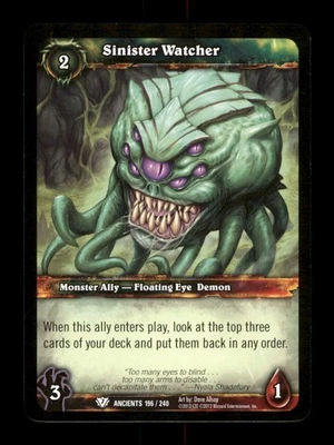 Sinister Watcher 196 Common 2012 World of Warcraft WOW TCG CCG - Image 1 of 2