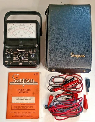 Simpson 260 Series 6 Multimeter Vintage with Leads, Case and Manual Tested - Image 1 of 4