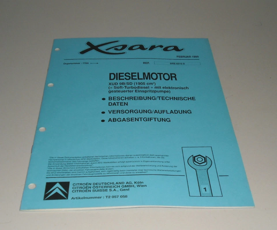 Manual De Taller Xsara Motor Diésel De Febrero De 1999 - Imagen 1 de 1
