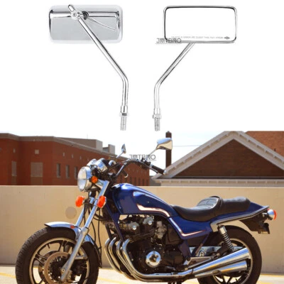 For Honda Nighthawk CB 250 450 650 700 750 Motorcycle Rearview Side Mirrors 10mm - Image 1 of 4