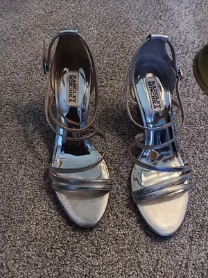 Badgley Mischka Shoes Heels Women's Silver Bling Prom Wedding Sz 7.5M - Image 1 of 4