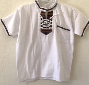 top Boys sz 12 tunic traditional short sleeve Casual handmade short sleeve - Picture 1 of 9