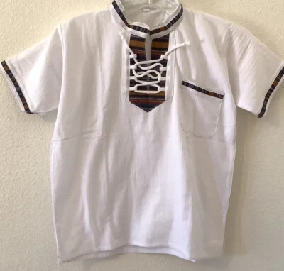 男孩款 12 码束腰传统短袖休闲手工短袖 — 第 1/4 张图片