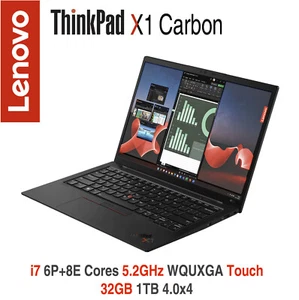 ThinkPad X1 Carbon Gen 11 i7-1370P WQUXGA Touch 32GB 1T 3Y Premier Plus Warranty - Picture 1 of 11