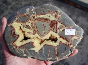 Crystal Filled, Polished Septarian Geode  from Utah  •   4.5 lbs. • 6.0" diam. - Picture 1 of 9