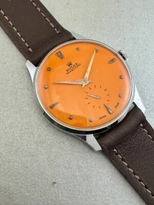 VINT Rolex Marconi orange  dial   swiss made wind up ca 57 NO RESERVE PRICE - Picture 1 of 12