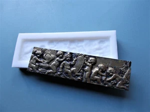SILICONE MOULD ANTIQUE ART NOUVEAU CHERUB FRIEZE Dolls House Arts Crafts - Picture 1 of 1