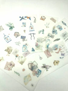 Love Letter Washi Paper Stickers 6 Sheets Scrapbook Junk Journal Collage Cards - Picture 1 of 8