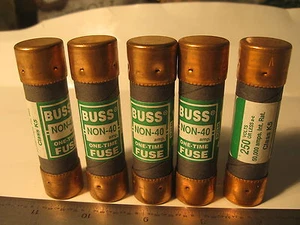 5 Pcs Bussmann K5 NON-40 40A 250V One Time NOS (38) - Picture 1 of 1