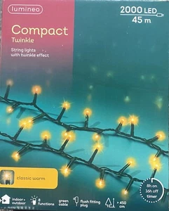 Kaemingk 2000 Classic warmweiße LED Weihnachtsbaumbeleuchtung Timer 45mtr - Bild 1 von 2