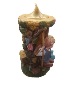 Vintage German Eternal Candle Gunter Kerzen 1924 Removable Lid Carved 3D - Bild 1 von 12