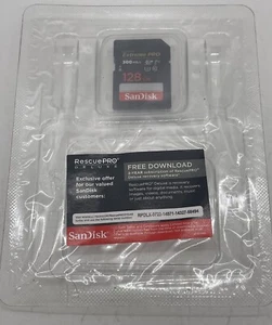 SanDisk Extreme PRO 128GB SDXC UHS-II U3 SD Memory Card up to 300 MB/s NEW NoBox - Picture 1 of 3