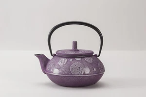 Tetera de hierro tradicional japonesa Kyusu púrpura japonesa hecha en Japón sin envío - Imagen 1 de 3