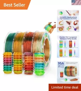 Durable Transparent Rainbow TPU Filament Set for Versatile 3D Printing Projects - Picture 1 of 9