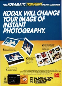 1983 Vintage Print Ad Kodak Kodamatic Trimprint Instant Color Film Instant Print - Picture 1 of 2
