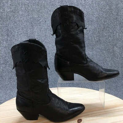 Botas Laredo Para Mujer 7 M Vaquero Occidental Cuero Negro Punta Punta Tacones Cubanos Foto 1 de 4