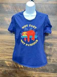 Süßes lustiges Damen-T-Shirt Threadless Not Fast Not Furious Größe XL Faultier - Bild 1 von 7