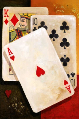 Póster de pared de arte de juego de cartas de As of Hearts de colección - PÓSTER 20x30 Foto 1 de 4