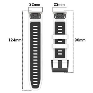 20MM/26MM/22MM Silicone Two-color Quick Release Watch Strap for Garmin Epix Pro - Picture 1 of 19