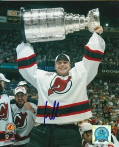 Camiseta firmada por Martin Brodeur New Devils 2003 Stanley Cup ¡FOTO 8x10! Autógrafo - Imagen 1 de 1