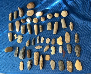 Lot of 57 Native American Indian Artifacts Tools/Knifes/Scrapers/Nutting Stone+ - Picture 1 of 23