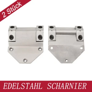 2x Rostfreier Stahl Schwerlastscharnier für schwere Türen in Maschinen - Bild 1 von 12