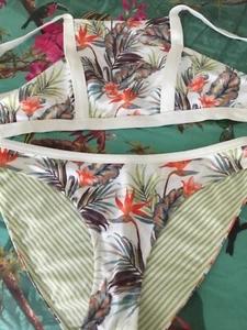 Brand new without tags, unworn two piece bikini, multi coloured flower design - Picture 1 of 10