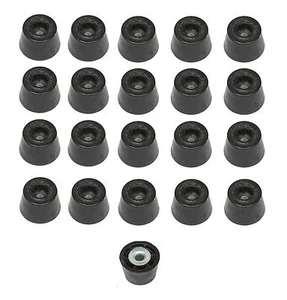 20 SUPER SMALL EXTRA TALL ROUND RUBBER FEET .553 W x .370 H - MADE IN U.S.A. - Picture 1 of 5