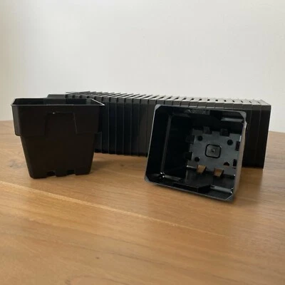 100mm Square Garden Pots/Punnets | 20 - 200pcs | Strawberries Herbs Seedlings - image 1 of 4