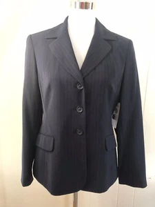 Neu mit Etikett East 5th Nanotex Stoff (widersteht Verschüttungen) Nadelstreifen Karriere Blazer blau Gr. 8P - Bild 1 von 6