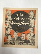 Alka-Seltzer Song Book 1937 Miles Laboratories Inc 6x7" Newsprint 7 pgs