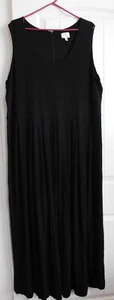 HOT IN HOLLYWOOD Maxi Dress 2X Stretch Knit Scoop Neck Sleeveless BLACK STUNNING - Picture 1 of 5