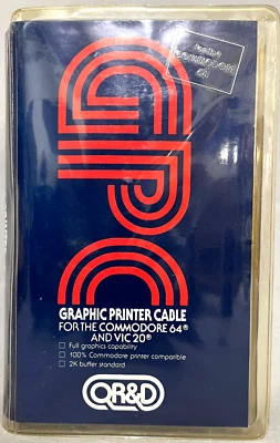 Sealed NIB! Graphic Printer Cable with Instructions Commodore 64/VIC-20 QR&D - Image 1 of 4