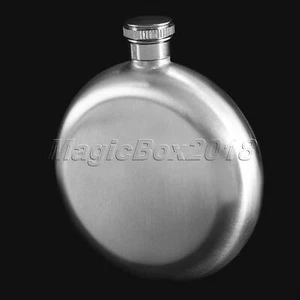 5oz Mirror Polished Stainless Steel Round Hip Flask Gift Wedding Best Man Usher - Picture 1 of 9