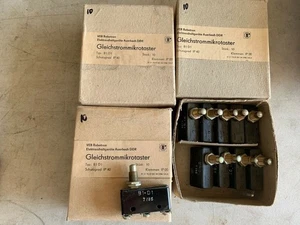 Ten (10) VEB ROBOTRON Taster B1D1 Limit Switch 220V GLEICHSTROMMIKOTASTER (NOS) - Picture 1 of 7