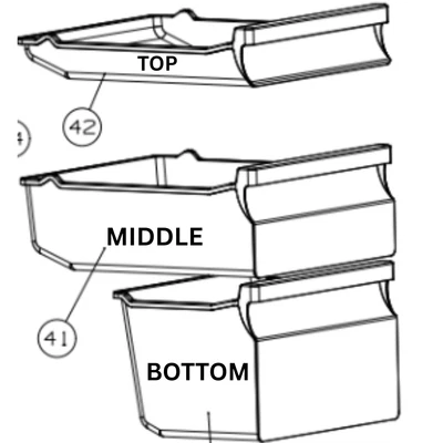 Fridgemaster Congelador TOP Cajón PARTE 42 * ADVERTENCIA SOLO SE ADAPTA AL MODELO MC50165S *