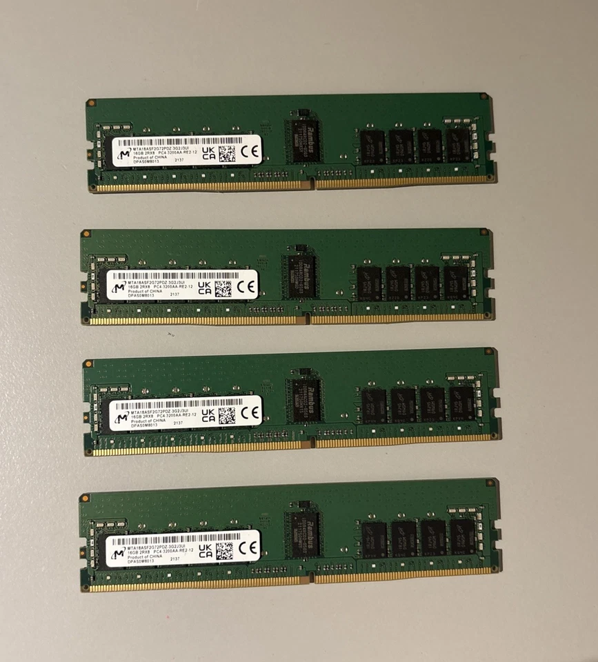Micron 16GB 2Rx8 PC4-3200AA Server RAM ECC DDR4 MTA18ASF2G72PDZ-3G2J3UI für G431 - Bild 1 von 1